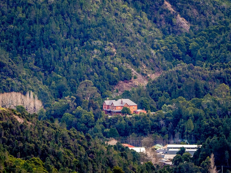 Penghana is a prominent landmark in Queenstown in Tasmania's western wilds