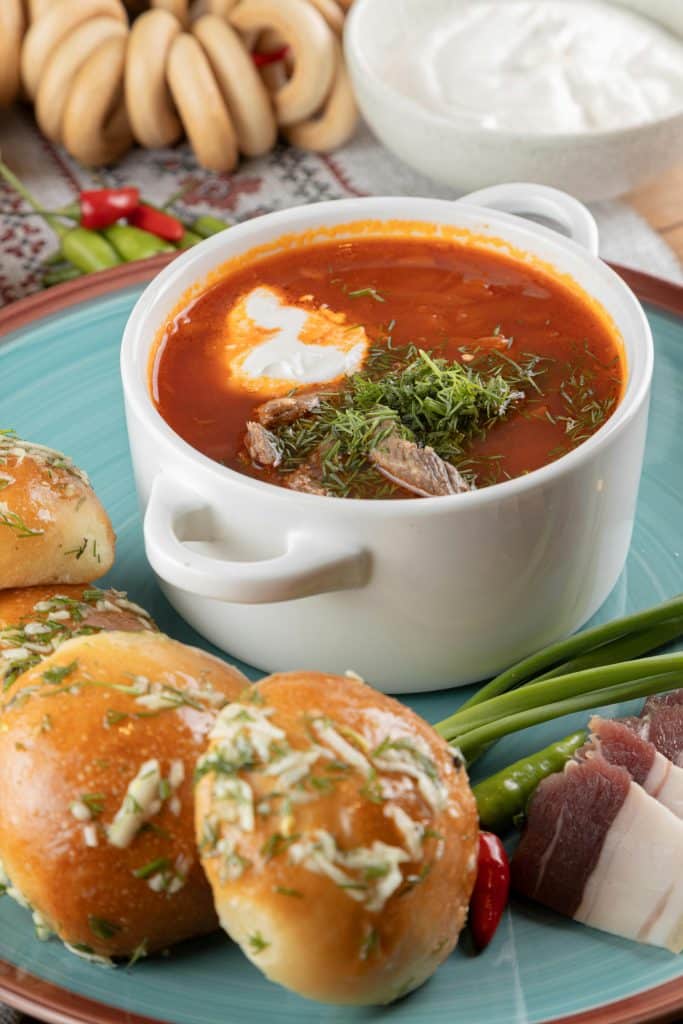 Bowl of hearty soup and crusty bread. Image courtesy of Nikitia Krasnov, via @Pexels